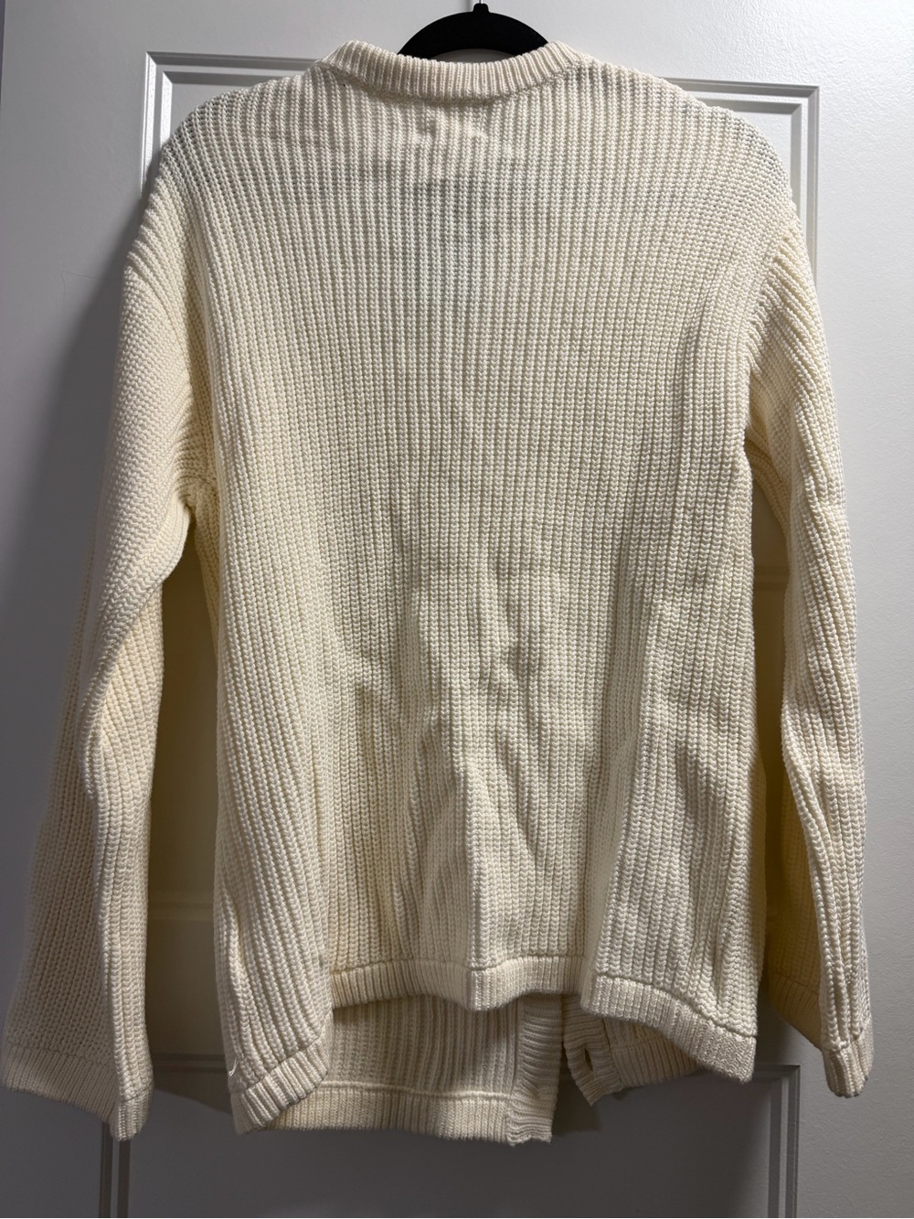 H&M Cream Ribbed Button-Front Men's Cardigan - Picture 2 of 5